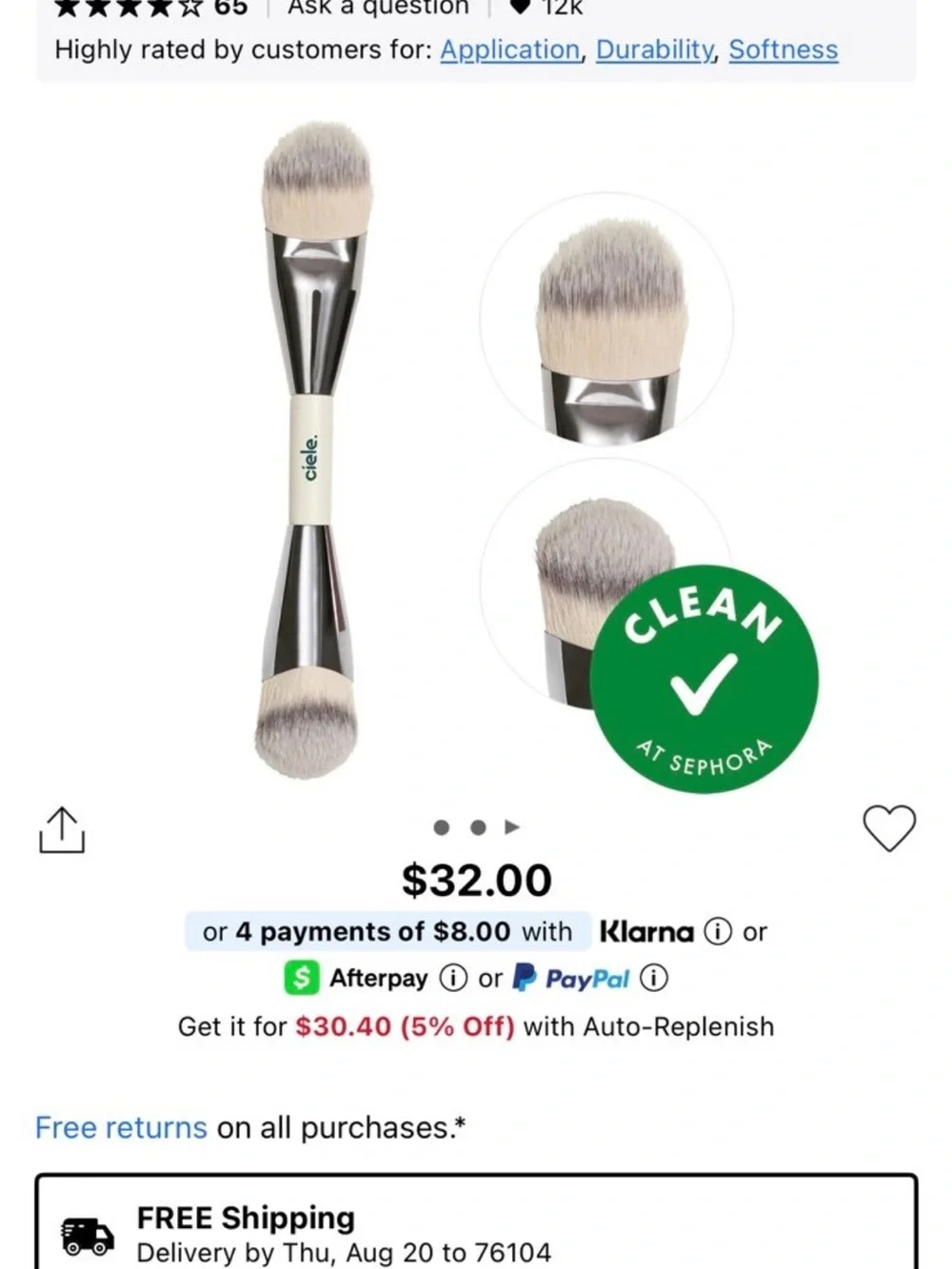 Ciele SPF 30 Primer & Dual-Ended Blush Brush Set